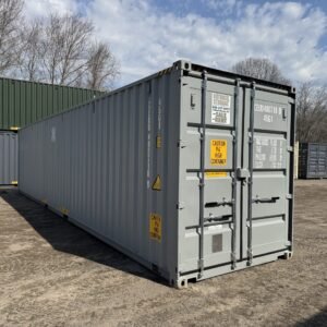 40ft New High Cube Shipping Container  -  Wind & Watertight  -  Gray  -  Unit CEUU480718-0