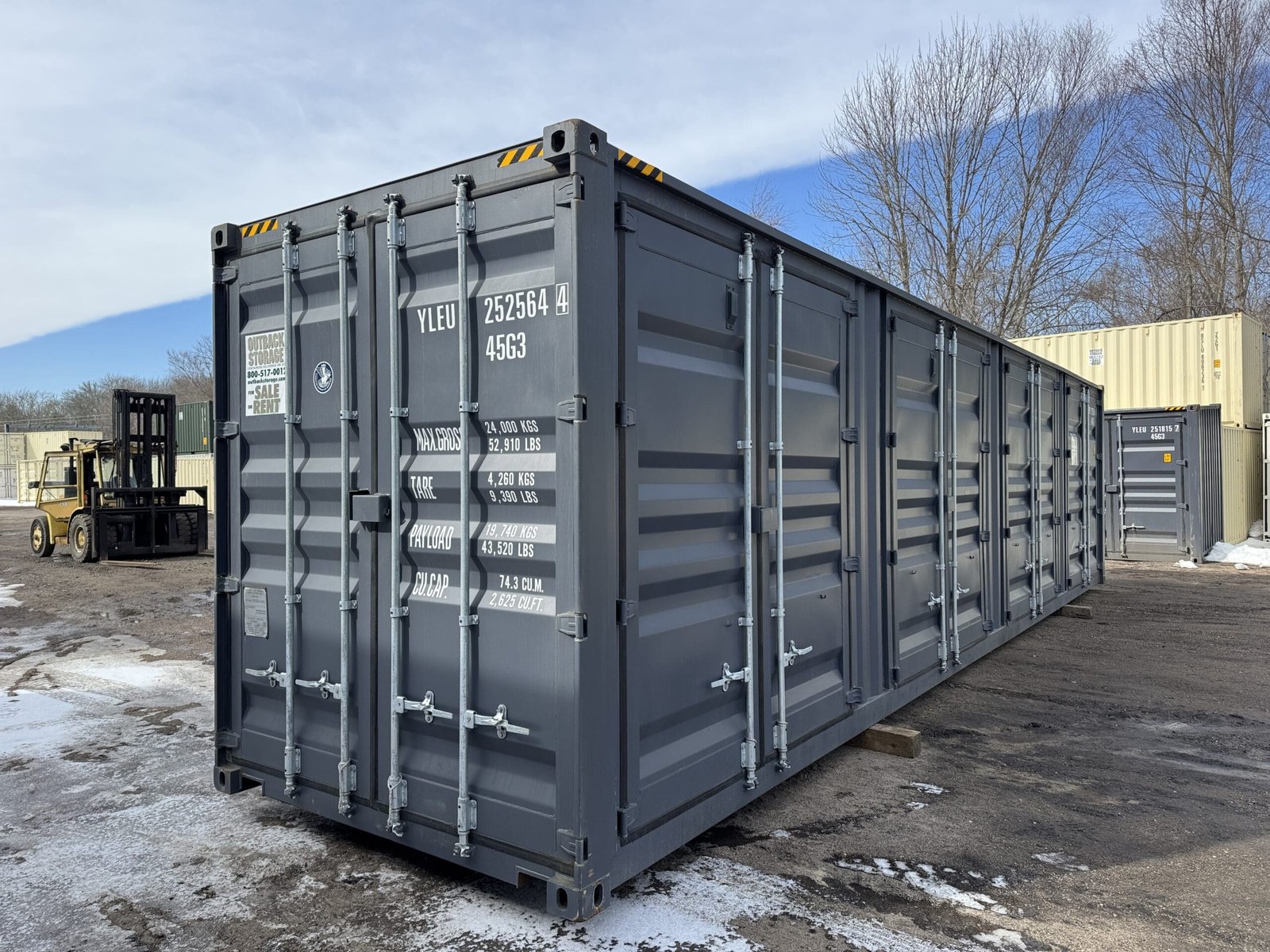 40ft New High Cube Shipping Container - Wind & Watertight - Dk Gray - Unit YLEU252564-4 - Image 8