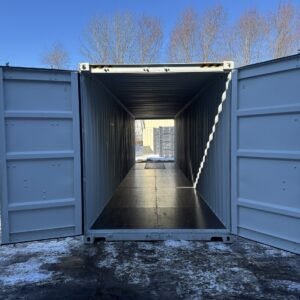 40ft New High Cube Shipping Container  -  Wind & Watertight  -  Gray  -  Unit DSZU490344-0