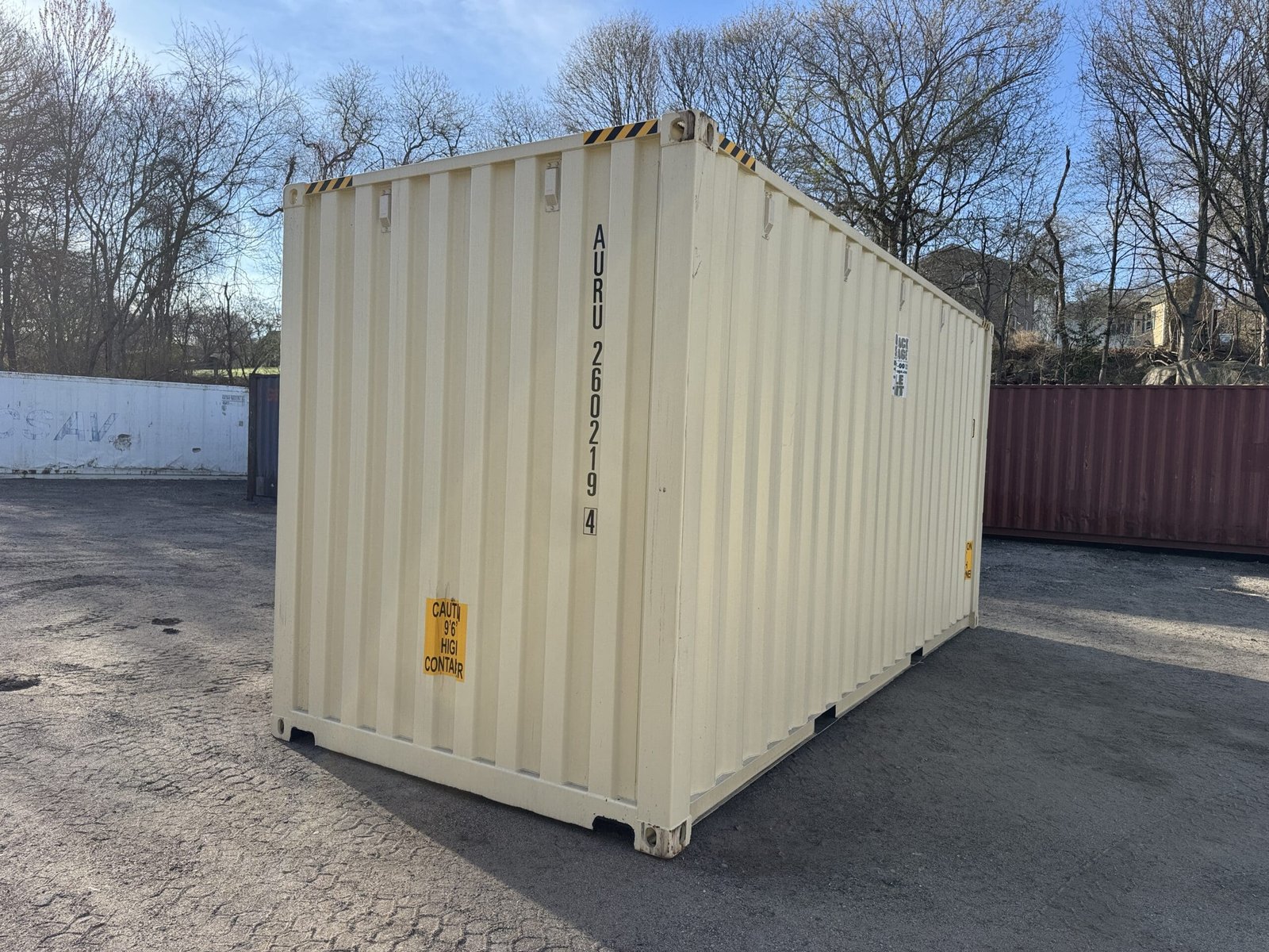 20ft New High Cube Shipping Container - Wind & Watertight - Beige - Unit AURU260219-4 - Image 12