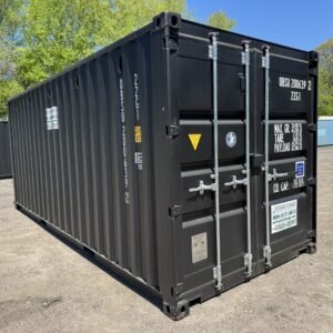 20ft New Shipping Container - Wind & Watertight - Black - Unit OBSU200639-2
