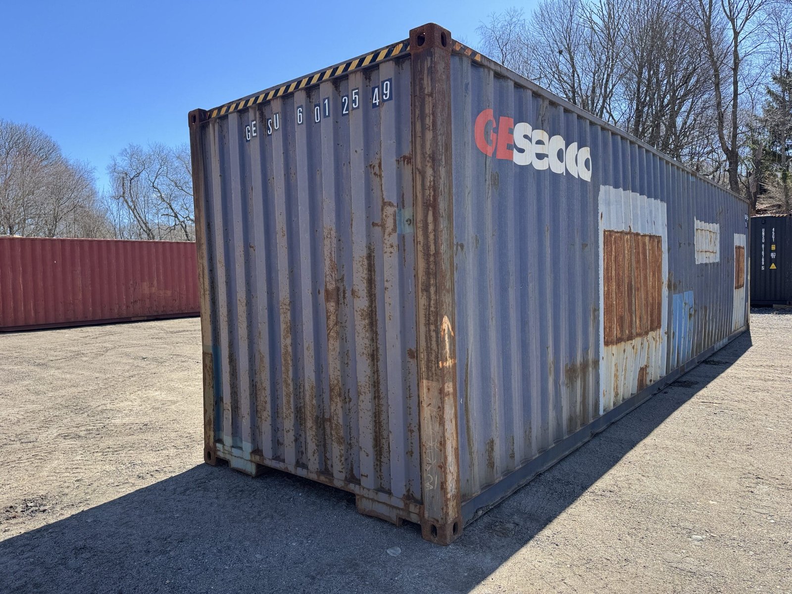 40ft Used High Cube Shipping Container - Wind & Watertight - Blue - Unit GESU601254-9 - Image 10