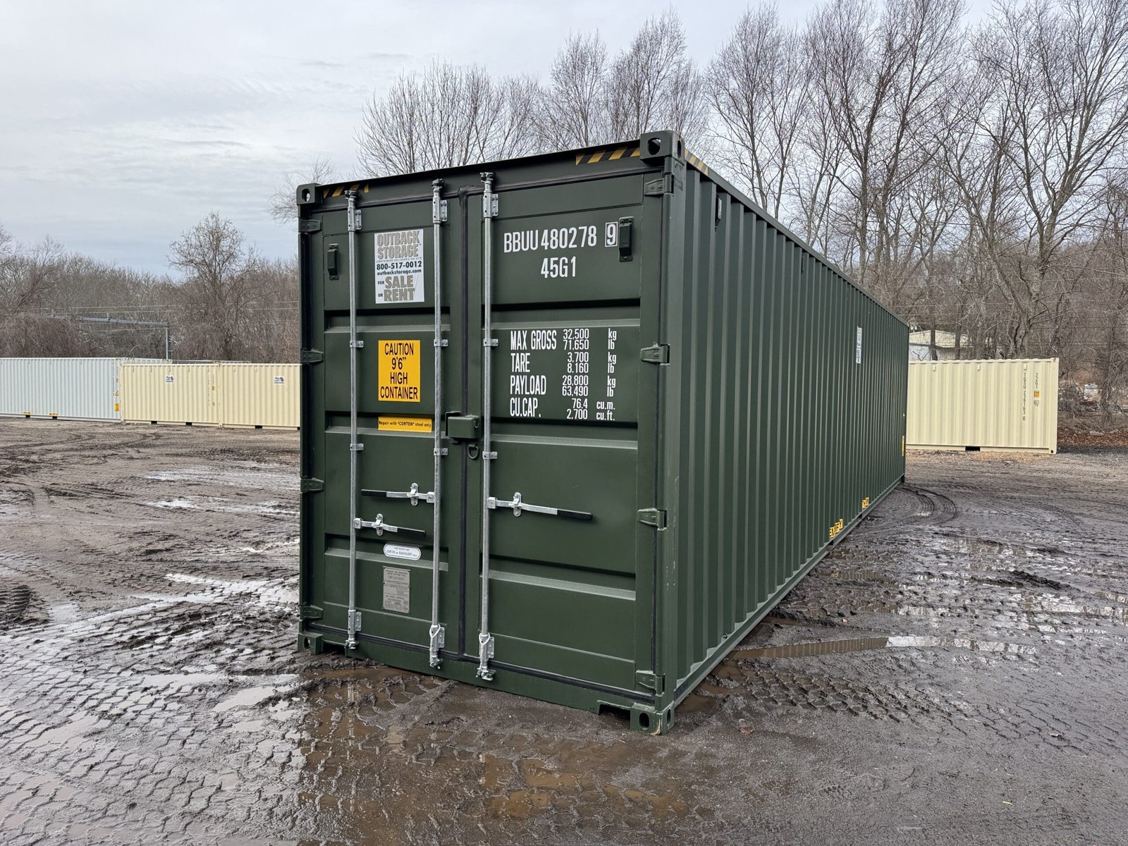 40ft New High Cube Shipping Container - Wind & Watertight - Green - Unit BBUU480278-9 - Image 8