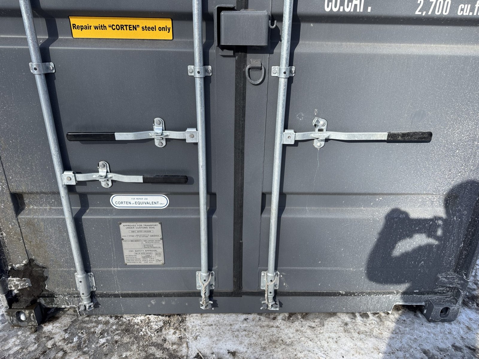 40ft New High Cube Shipping Container - Wind & Watertight - Gray - Unit BBUU480253-6 - Image 6