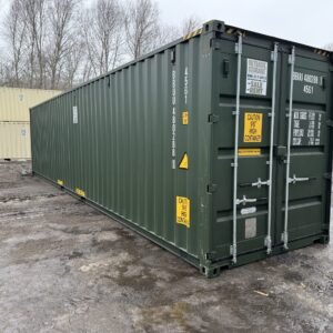 40ft New High Cube Shipping Container  -  Wind & Watertight  -  Green  -  Unit BBUU480288-1