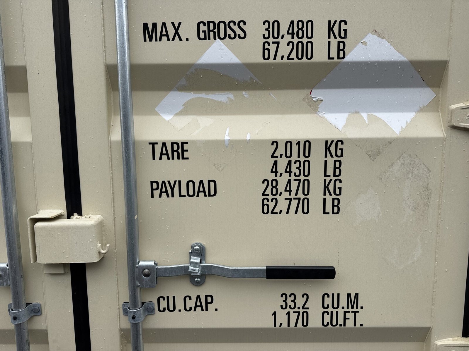 20ft New Shipping Container - Wind & Watertight - Beige - Unit TGSU244779-2 - Image 8