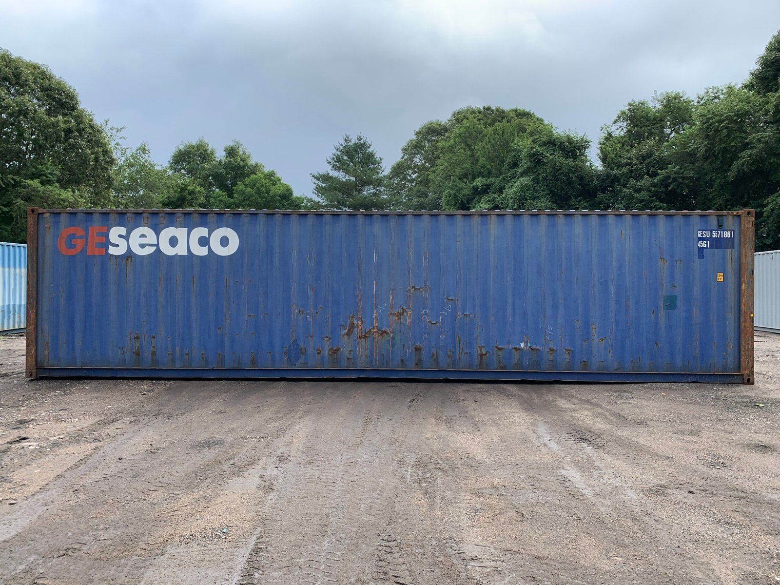 40ft Used High Cube Shipping Container - Wind & Watertight - Blue - Unit GESU557186-1 - Image 10