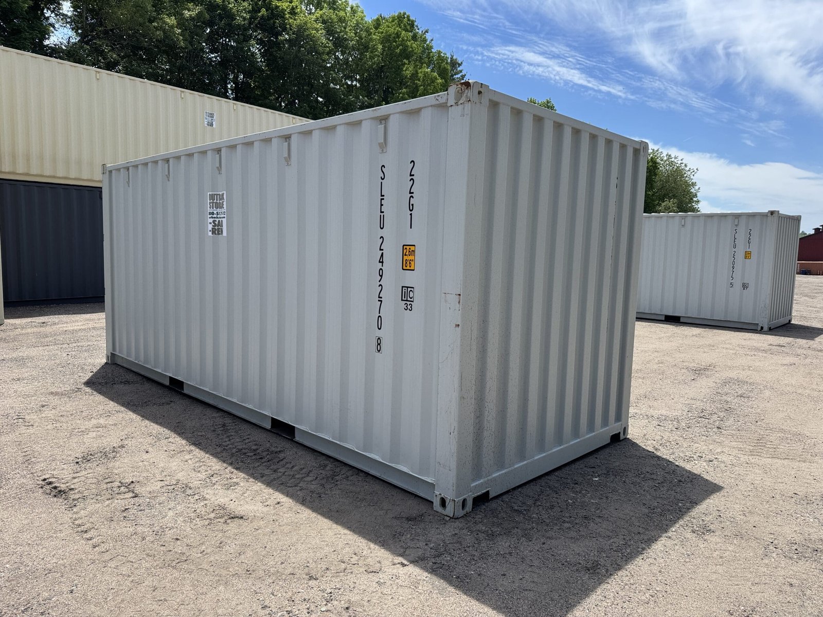 20ft New Shipping Container - Wind & Watertight - Gray - Unit SLEU249270-8 - Image 10