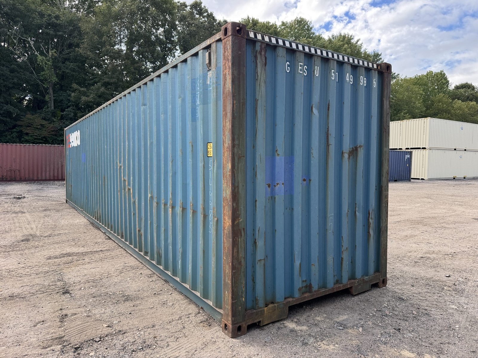 40ft Used High Cube Shipping Container - Wind & Watertight - Blue - Unit GESU514998-5 - Image 8