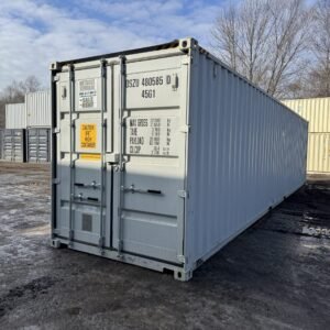 40ft New High Cube Shipping Container  -  Wind & Watertight  -  Gray  -  Unit DSZU480585-0