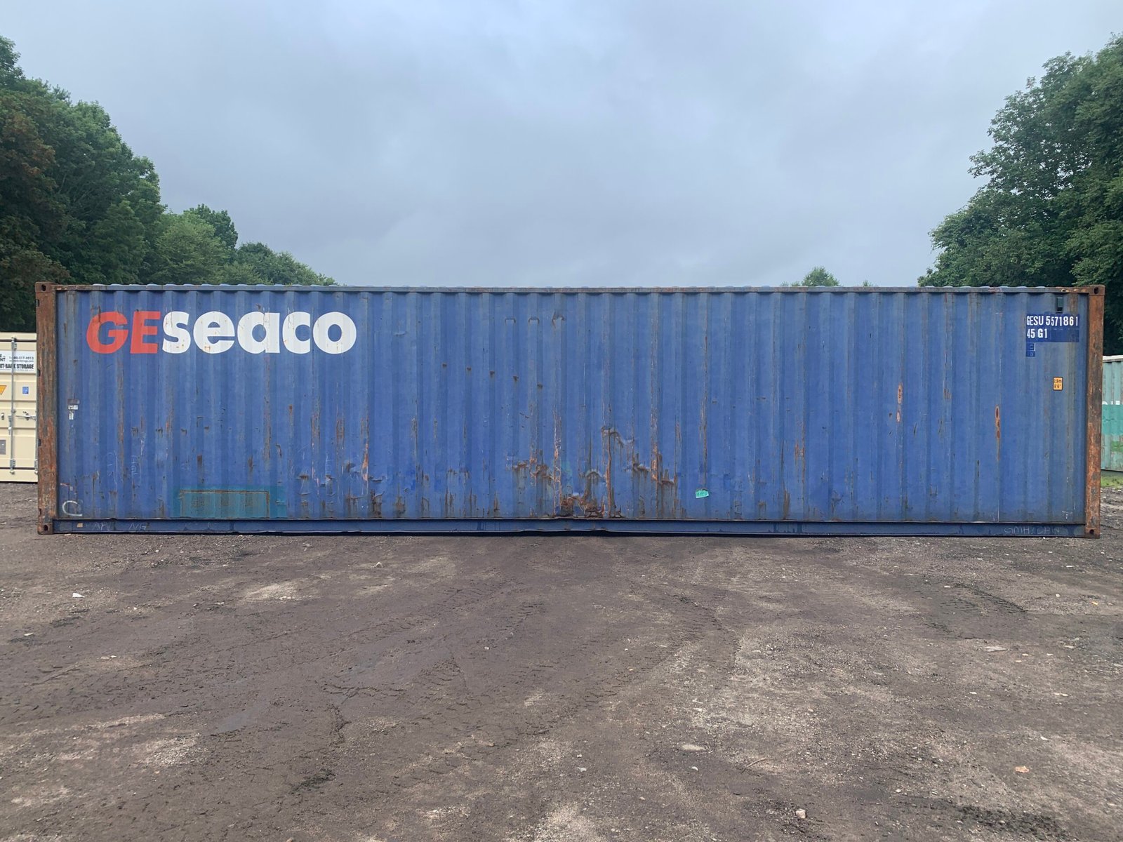 40ft Used High Cube Shipping Container - Wind & Watertight - Blue - Unit GESU557186-1 - Image 6