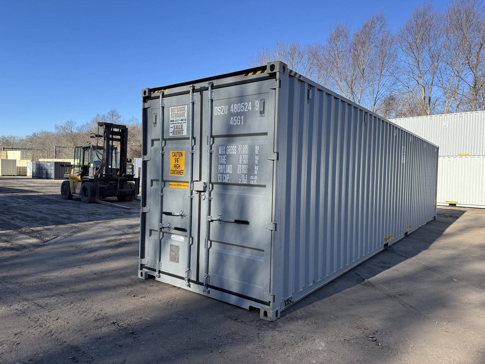 40ft New High Cube Shipping Container - Wind & Watertight - Gray - Unit DSZU480524-9 - Image 8