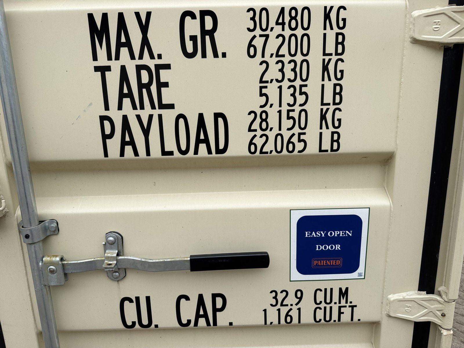 20ft New Shipping Container - Wind & Watertight - Beige - Unit FXLU320741-0 - Image 8