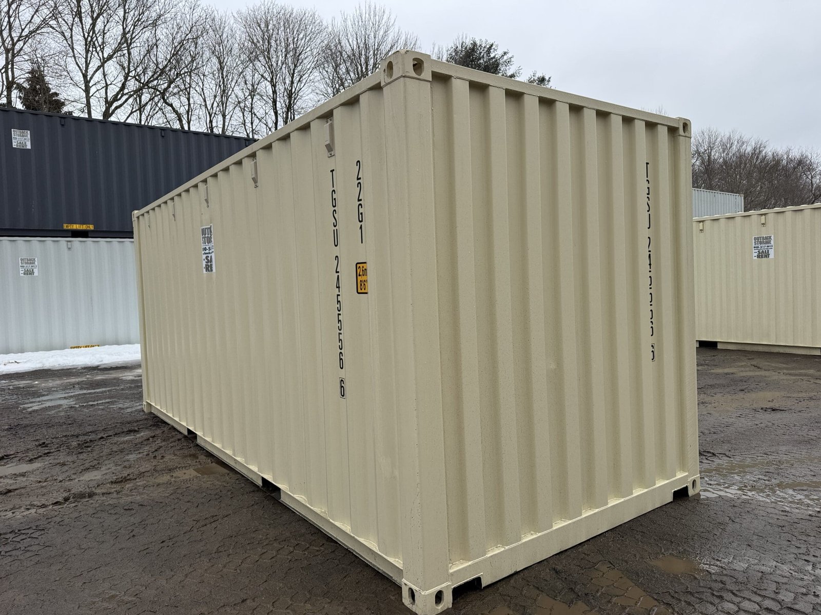 20ft New Shipping Container - Wind & Watertight - Beige - Unit TGSU245556-6 - Image 11