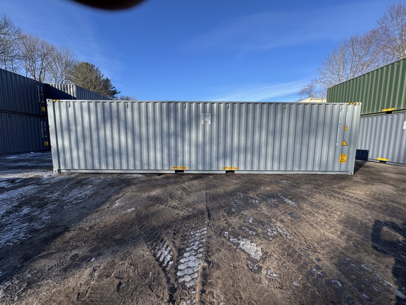 40ft New High Cube Shipping Container - Wind & Watertight - Gray - Unit DSZU480540-2 - Image 8