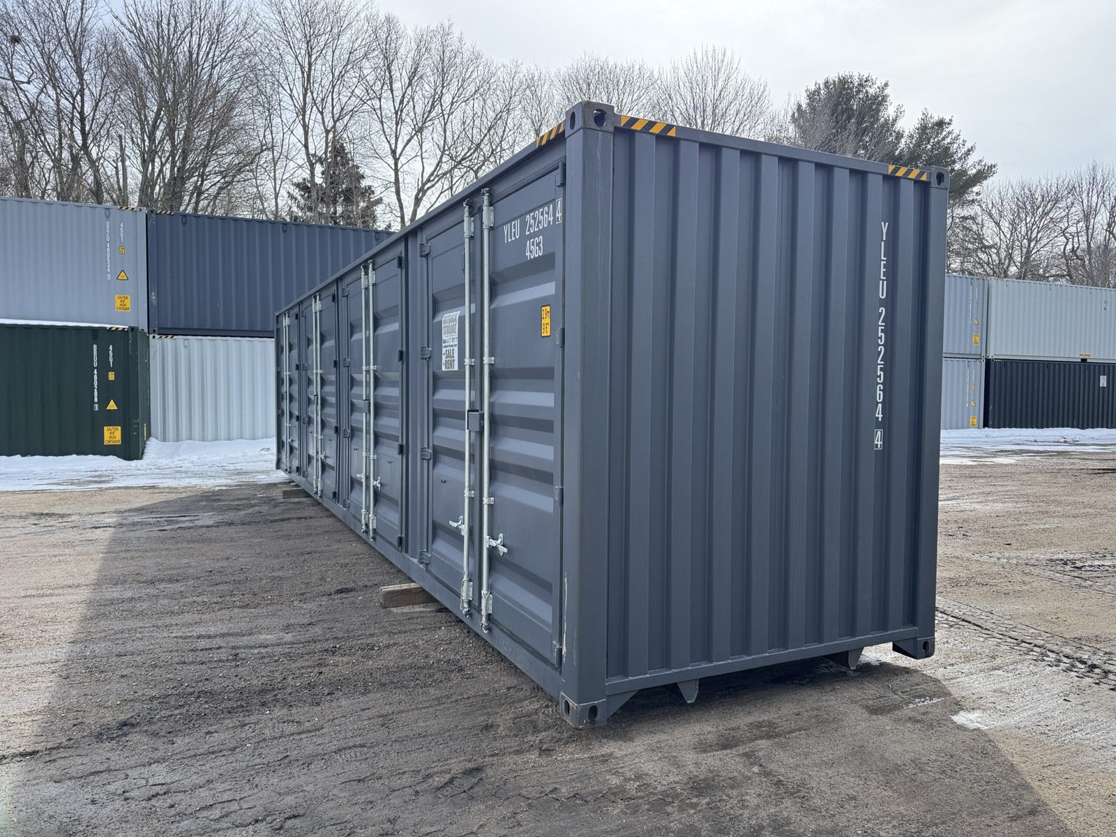 40ft New High Cube Shipping Container - Wind & Watertight - Dk Gray - Unit YLEU252564-4 - Image 9