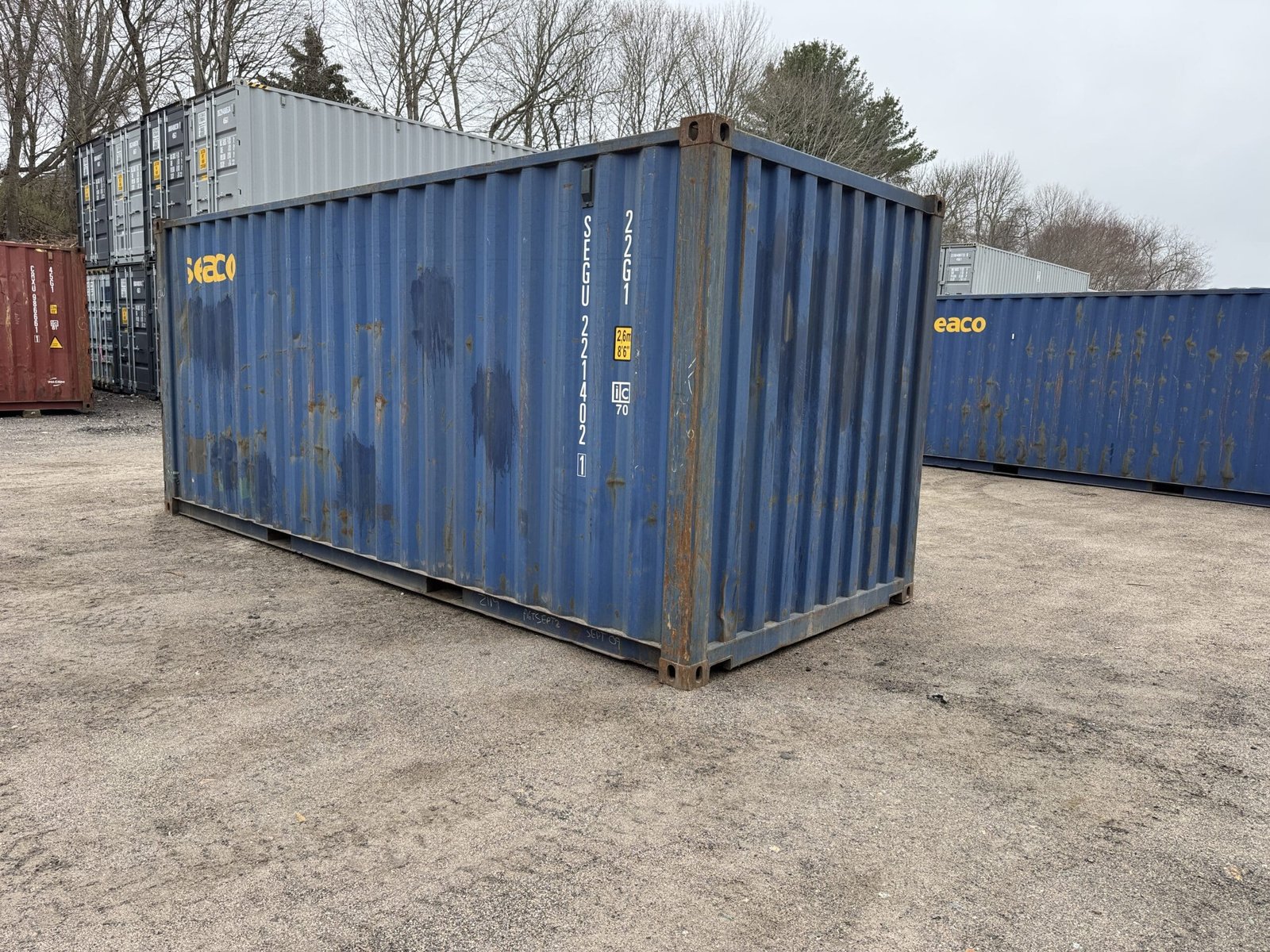 20ft Used Shipping Container - Wind & Watertight - Blue - Unit SEGU221402-1 - Image 9
