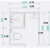 1mobilebathroom-shower-layout-1.webp Portable Restroom with Shower 6.6×6.1ft Unit