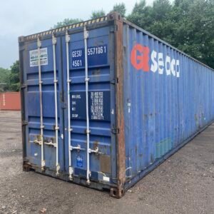 40ft Used High Cube Shipping Container  -  Wind & Watertight  -  Blue  -  Unit GESU557186-1
