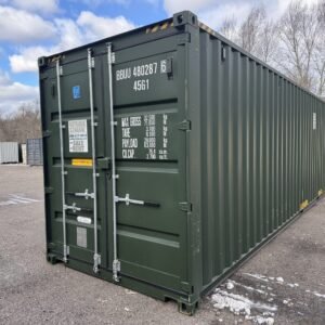 40ft New High Cube Shipping Container  -  Wind & Watertight  -  Green  -  Unit BBUU480287-6