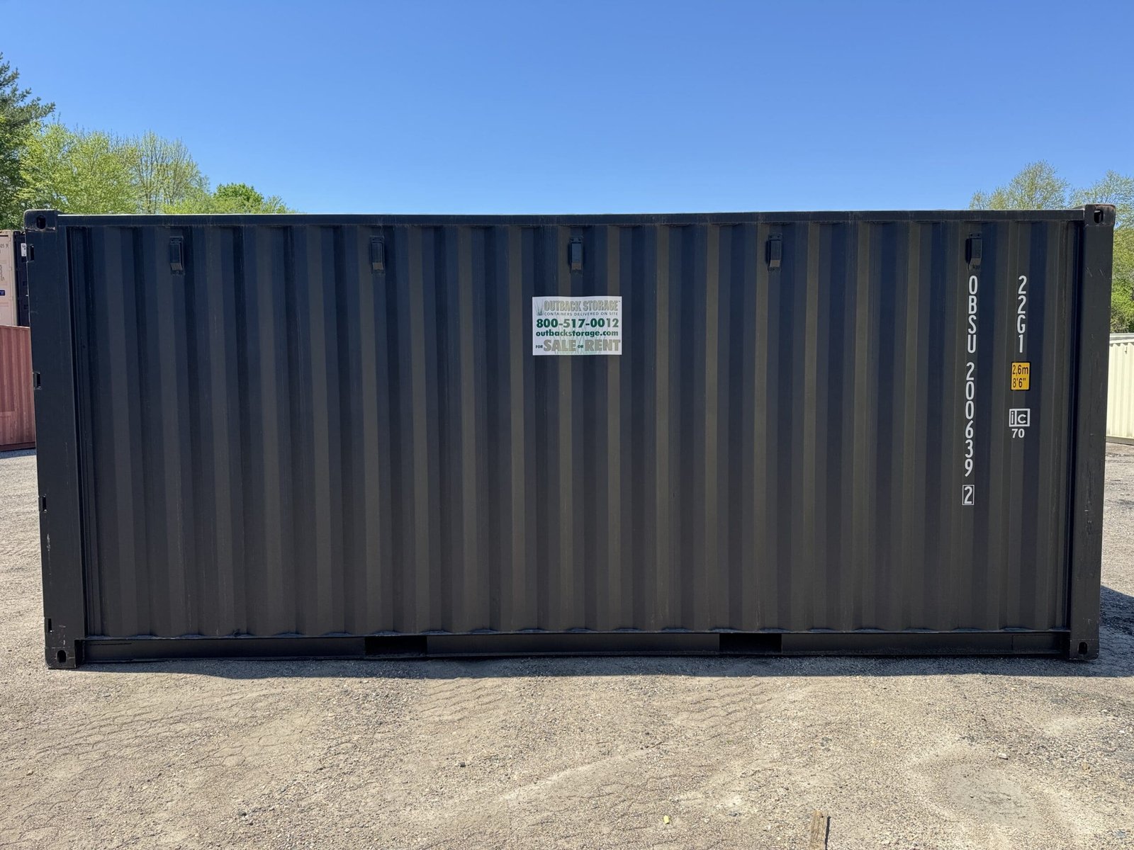 20ft New Shipping Container - Wind & Watertight - Black - Unit OBSU200639-2 - Image 12