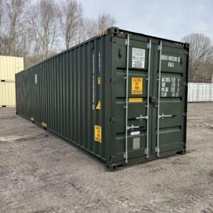 40ft New High Cube Shipping Container  -  Wind & Watertight  -  Green  -  Unit BBUU480290-0