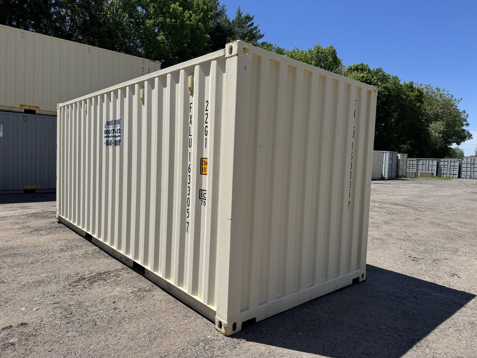 20ft Used Shipping Container - Wind & Watertight - Beige - Unit FBXU163305-7 - Image 10