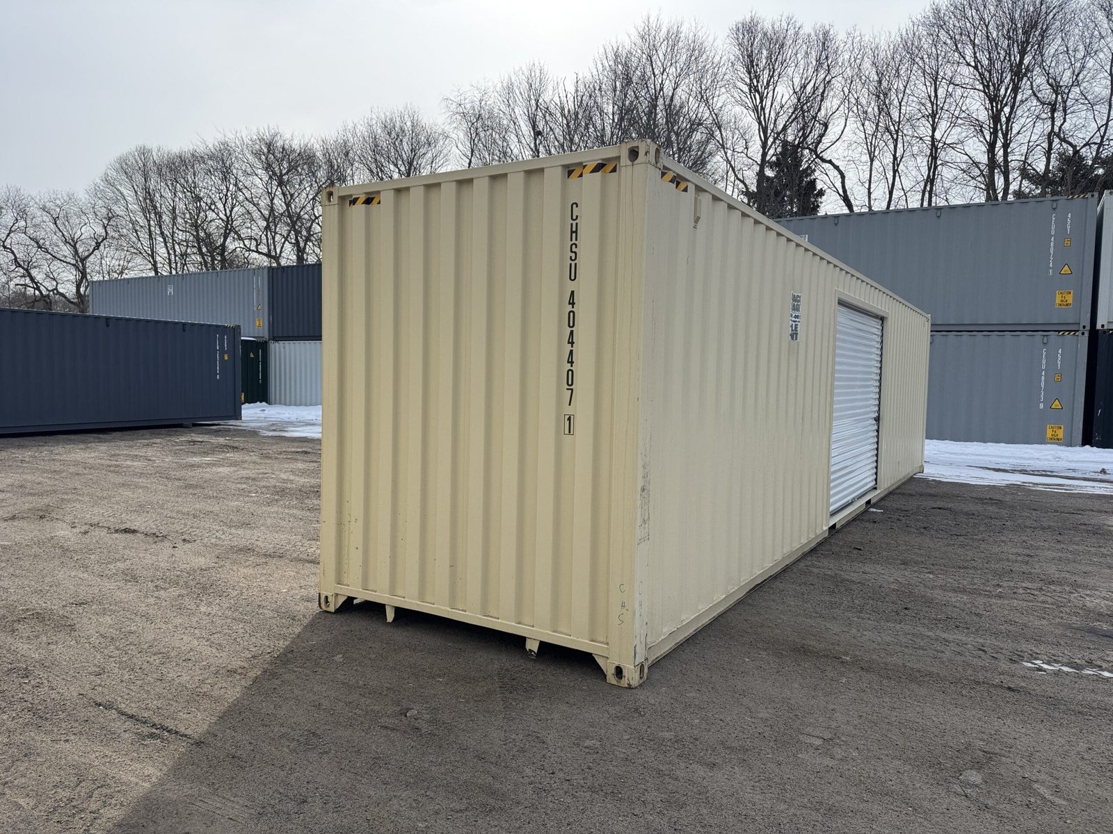 40ft New High Cube Shipping Container - Wind & Watertight - Beige - Unit CHSU404-407-1 - Image 12