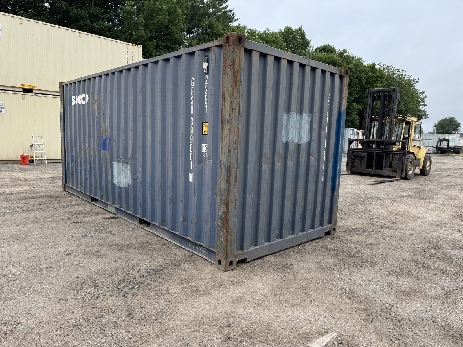 20ft Used Shipping Container - Wind & Watertight - Blue - Unit GESU399601-8 - Image 8