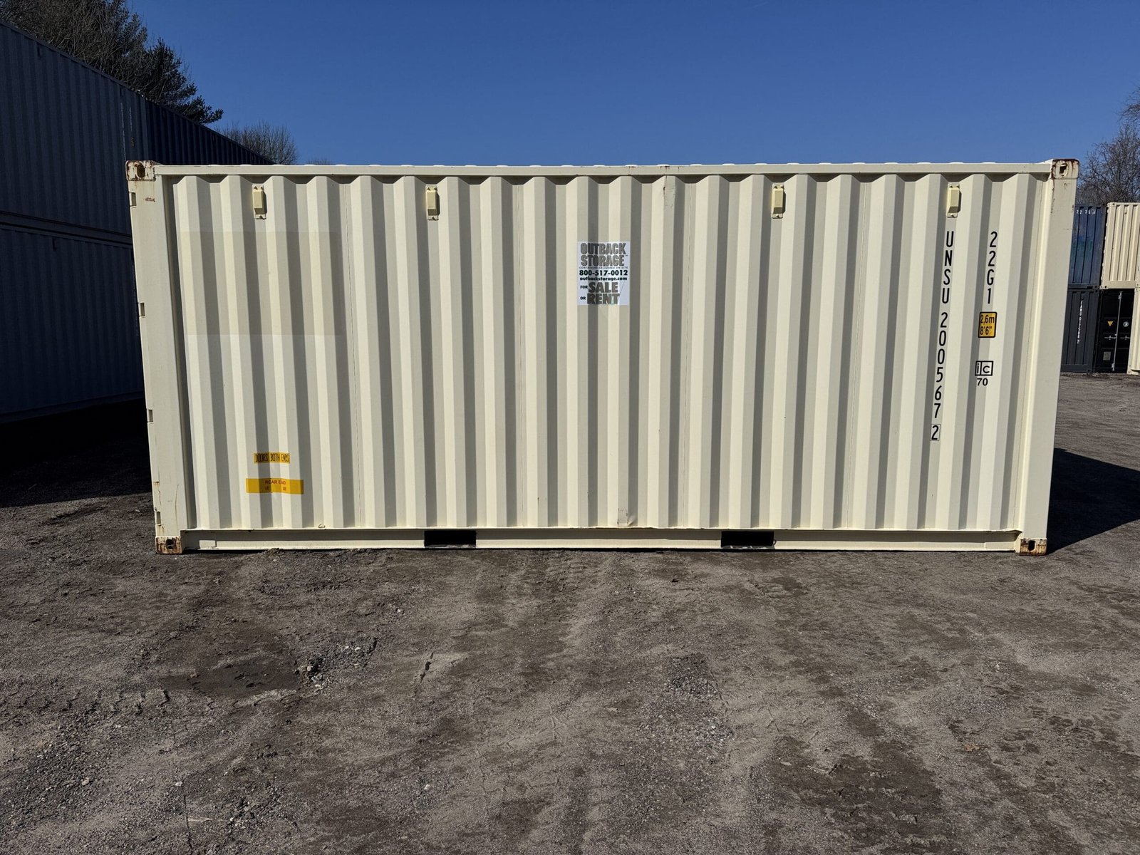 20ft Used Shipping Container - Wind & Watertight - Beige - Unit UNSU200567-2 - Image 11