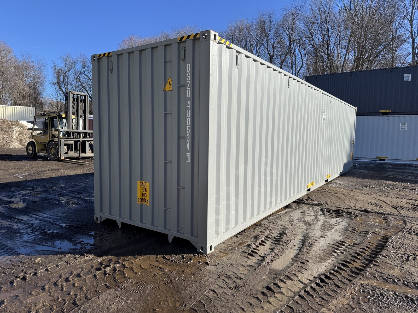 40ft New High Cube Shipping Container - Wind & Watertight - Gray - Unit DSZU480534-1 - Image 12