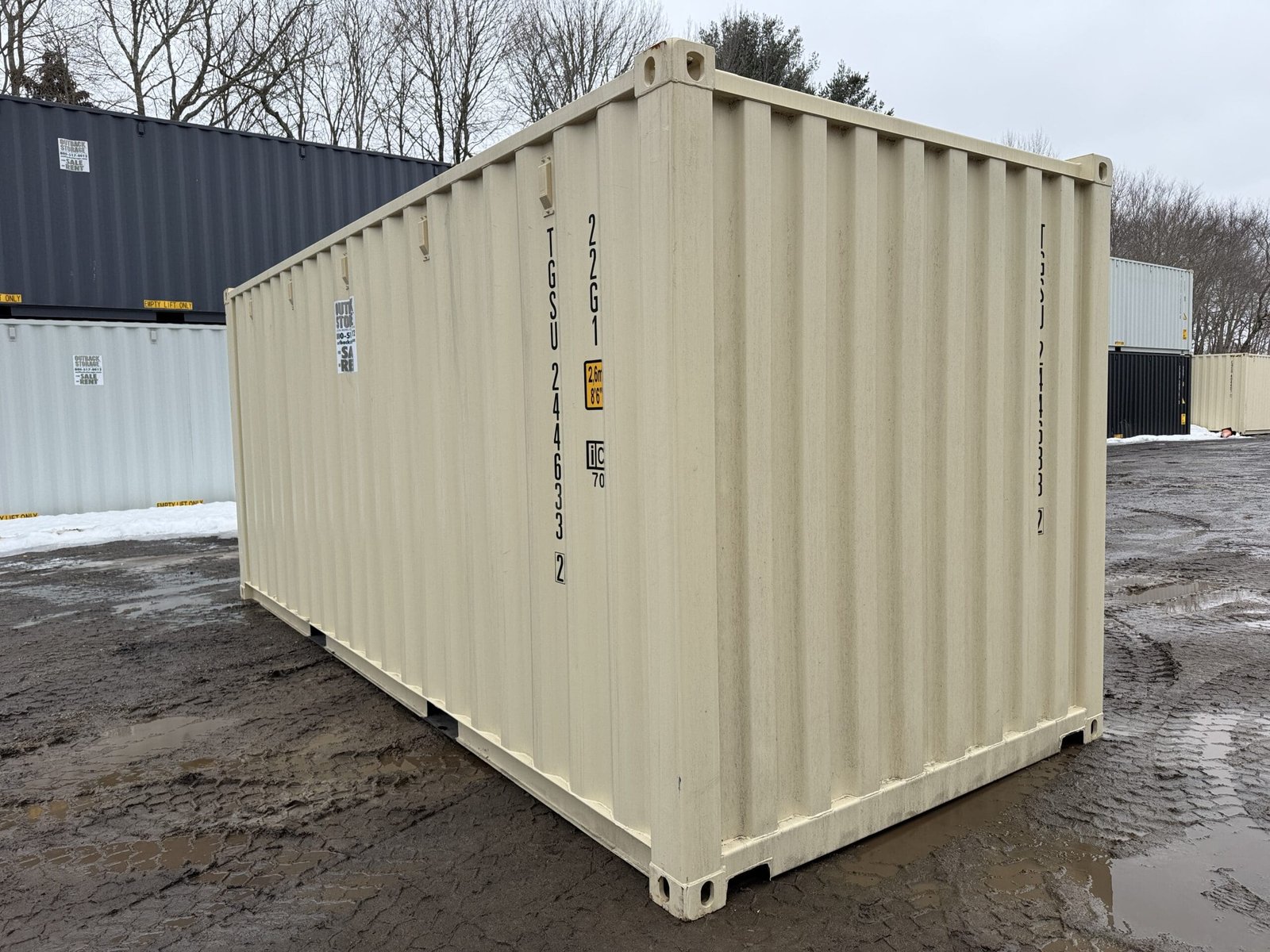 20ft New Shipping Container - Wind & Watertight - Beige - Unit TGSU244633-2 - Image 9