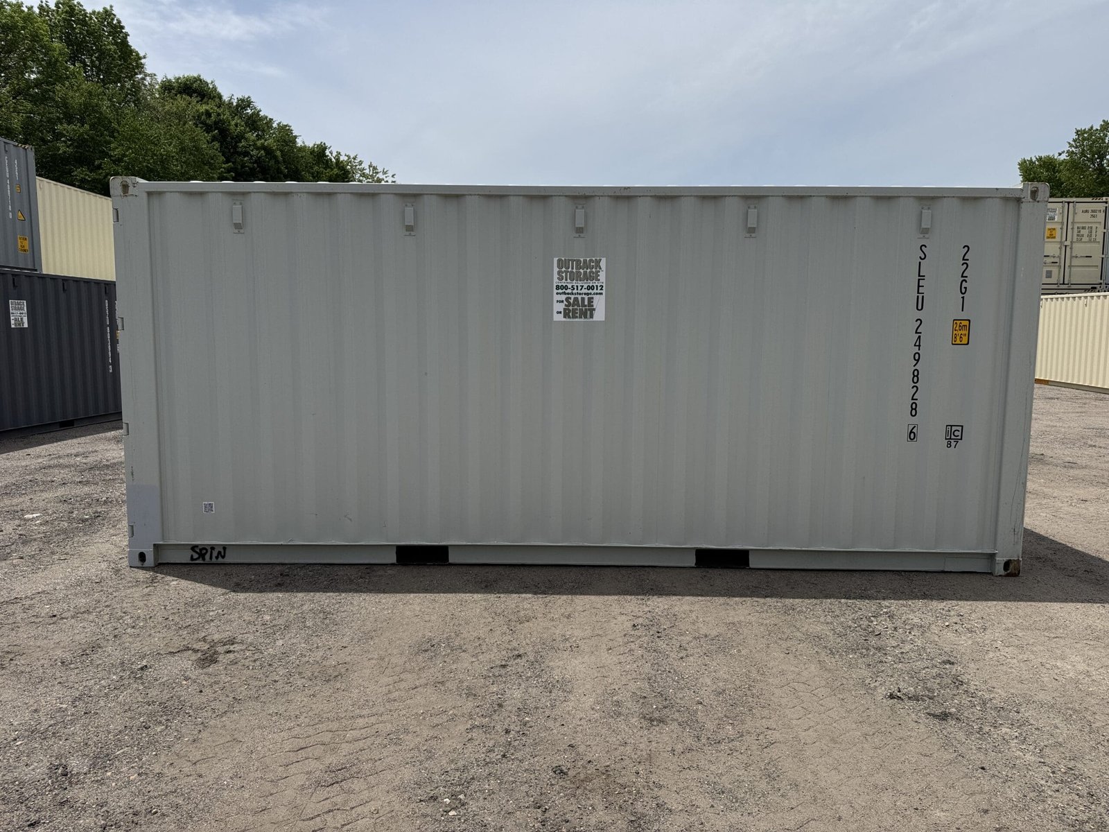 20ft New Shipping Container - Wind & Watertight - Gray - Unit SLEU249828-6 - Image 9