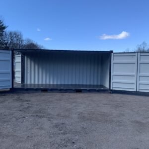 20ft Open Side New Shipping Container  -  Wind & Watertight  -  Gray  -  Unit SPRU281041-1