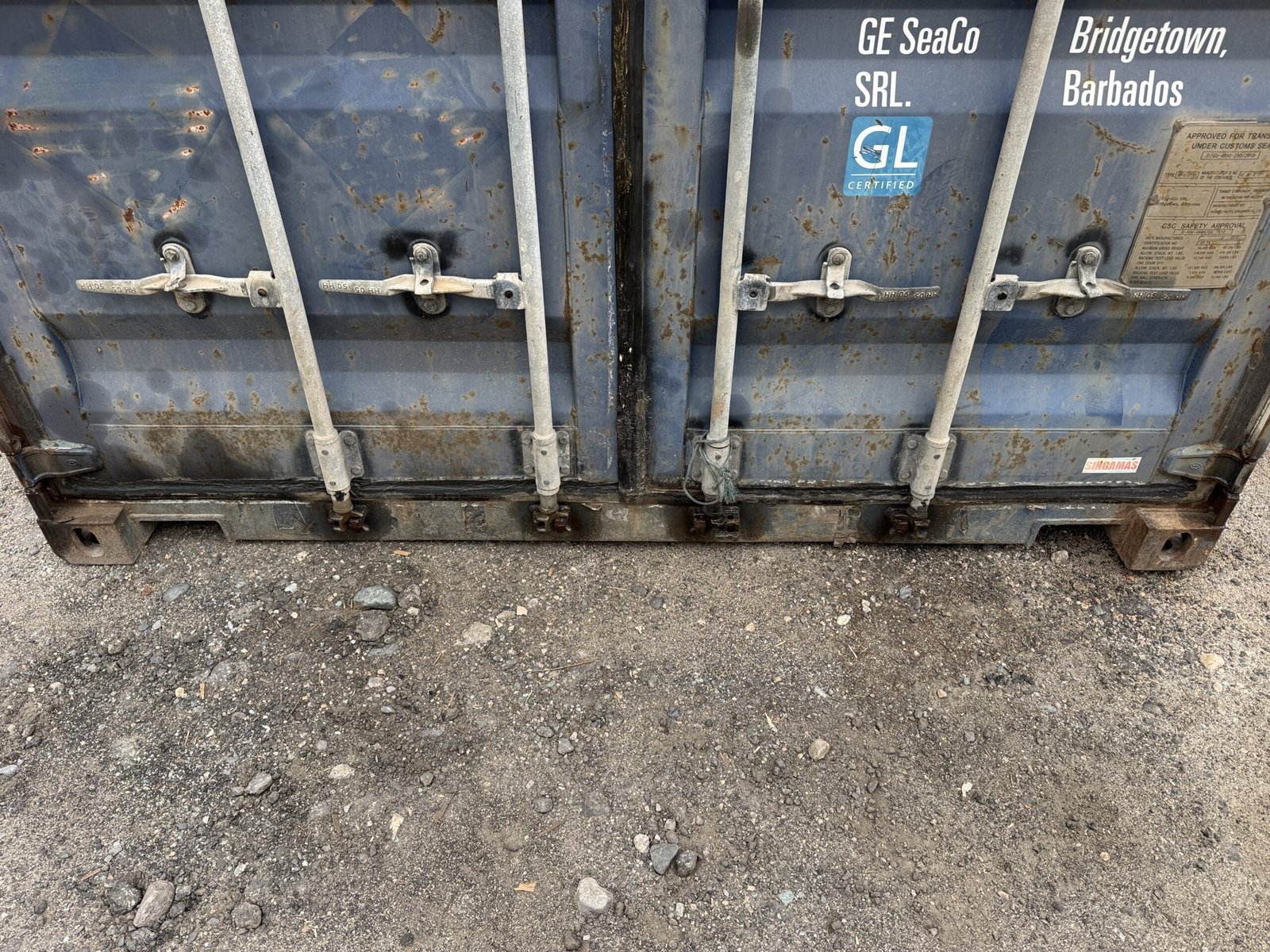 20ft Used Shipping Container - Wind & Watertight - Blue - Unit GESU399601-8 - Image 5