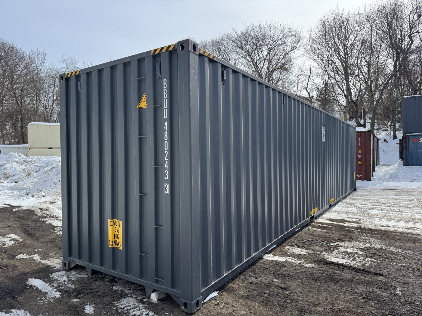 40ft New High Cube Shipping Container - Wind & Watertight - Gray - Unit BBUU480243-3 - Image 12