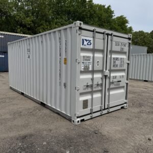 20ft New Shipping Container  -  Wind & Watertight  -  Gray  -  Unit SLEU251587-1
