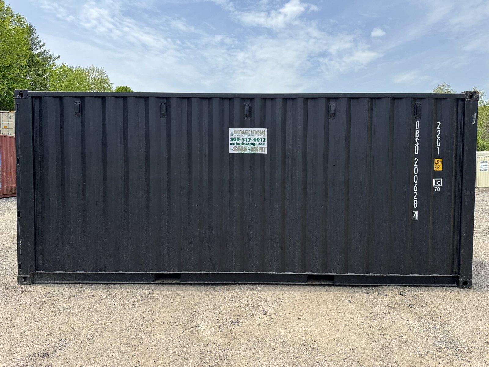 20ft New Shipping Container - Wind & Watertight - Black - Unit OBSU200628-4 - Image 12