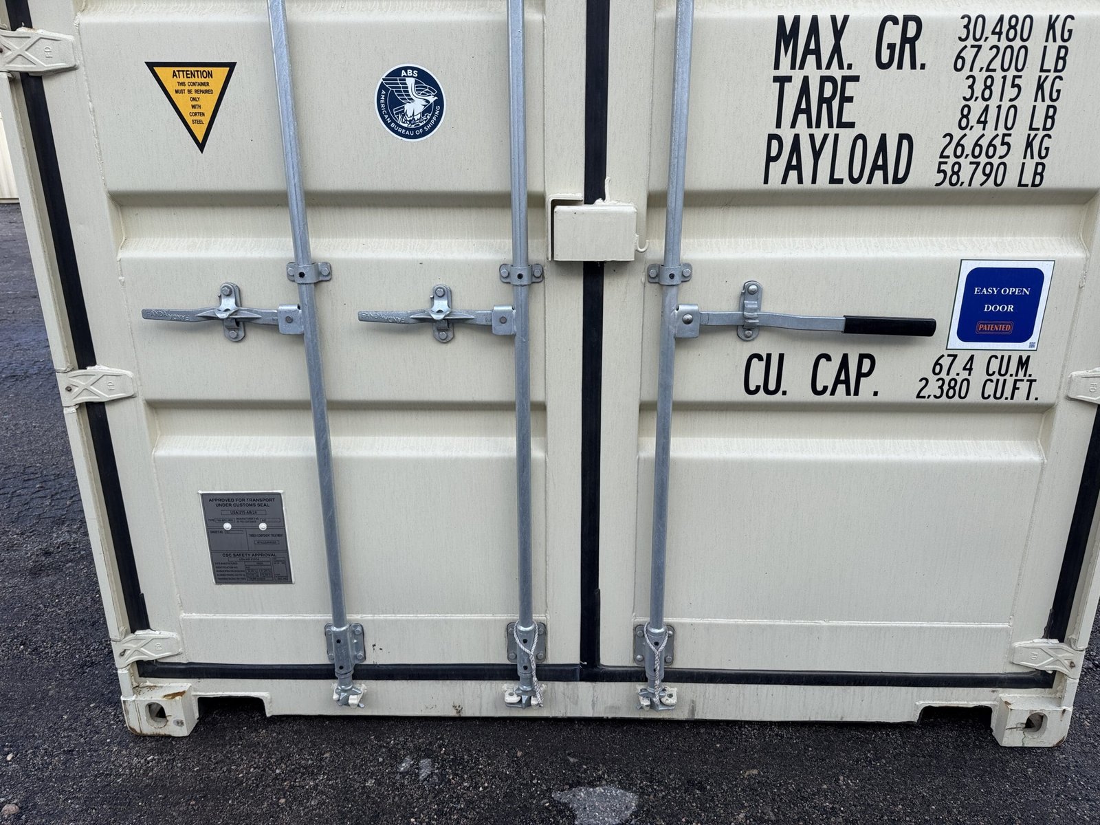 40ft New Shipping Container - Wind & Watertight - Beige - Unit FXLU601849-3 - Image 6