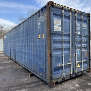 40ft Used High Cube Shipping Container - Wind & Watertight - Blue - Unit GESU611666-7