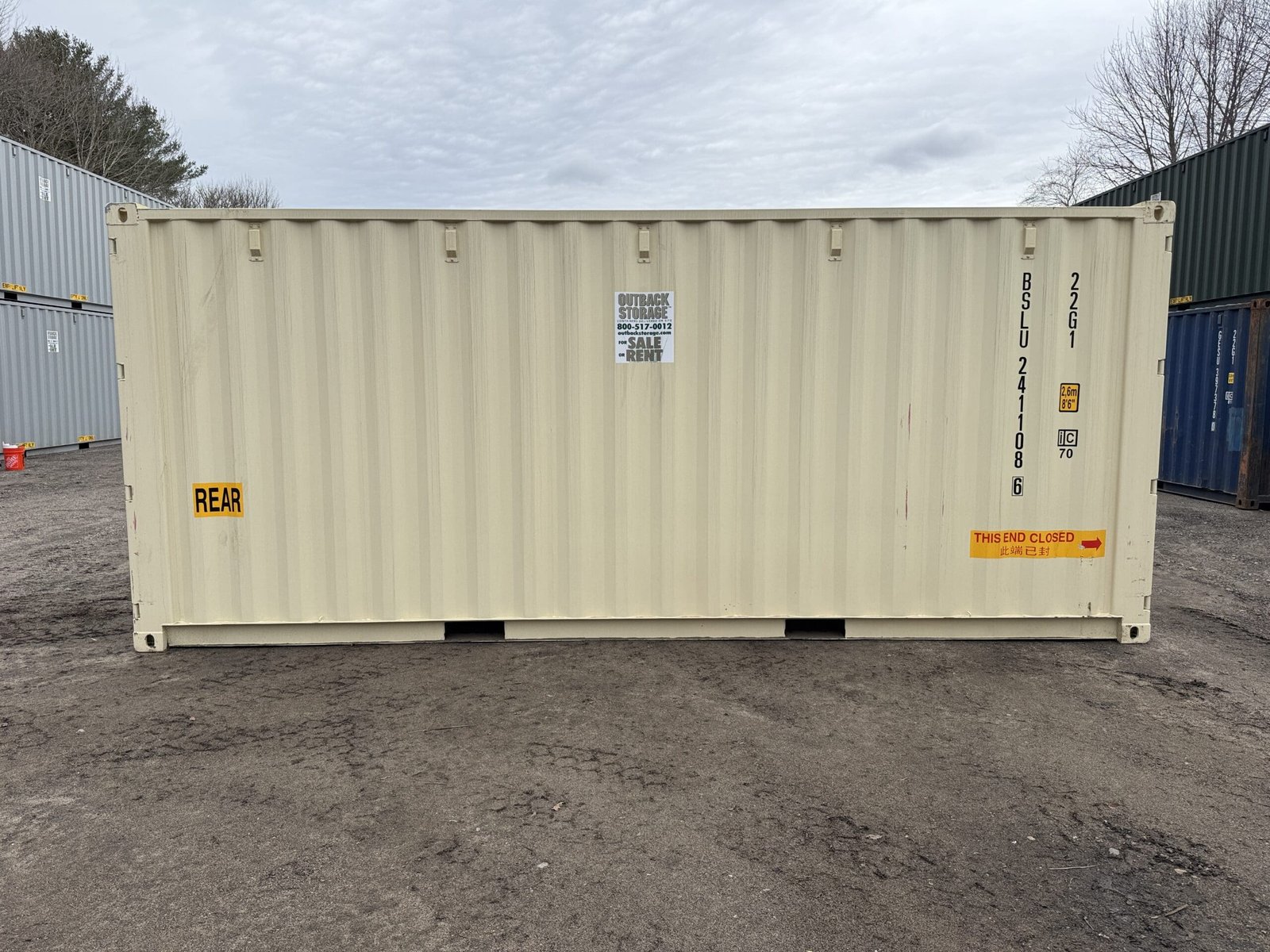 20ft New Shipping Container - Wind & Watertight - Beige - Unit BSLU241108-6 - Image 8
