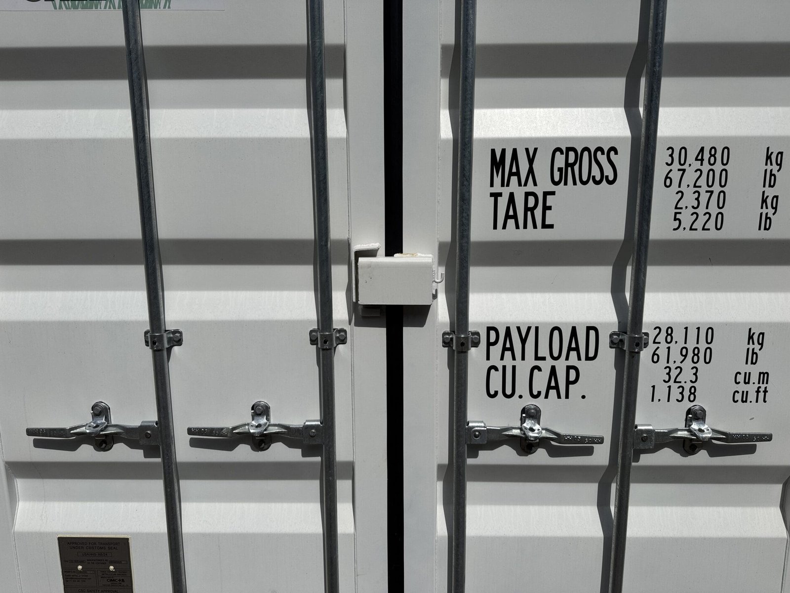20ft New Shipping Container - Wind & Watertight - White - Unit CIMU035152-6 - Image 4