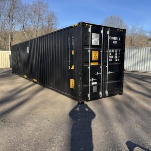 40ft New High Cube Shipping Container  -  Wind & Watertight  -  Black  -  Unit CEUU480741-0