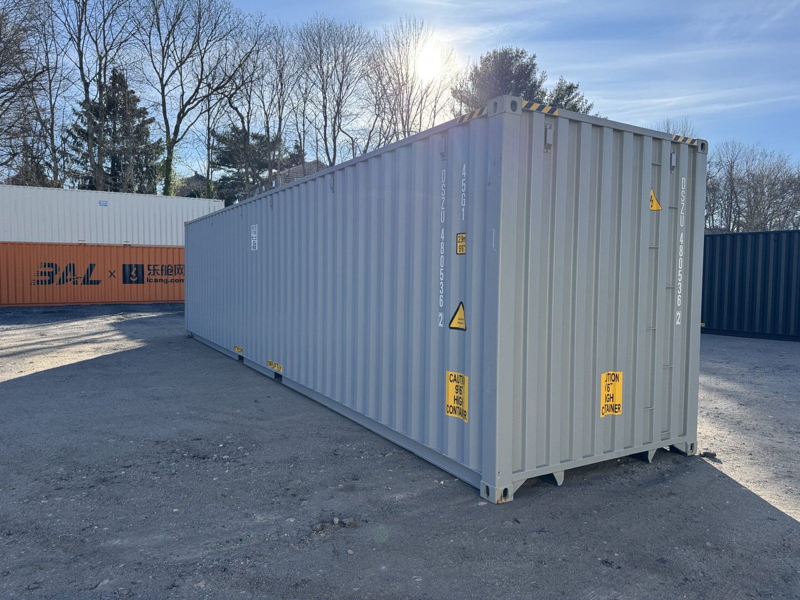 40ft New High Cube Shipping Container - Wind & Watertight - Gray - Unit DSZU480536-2 - Image 10