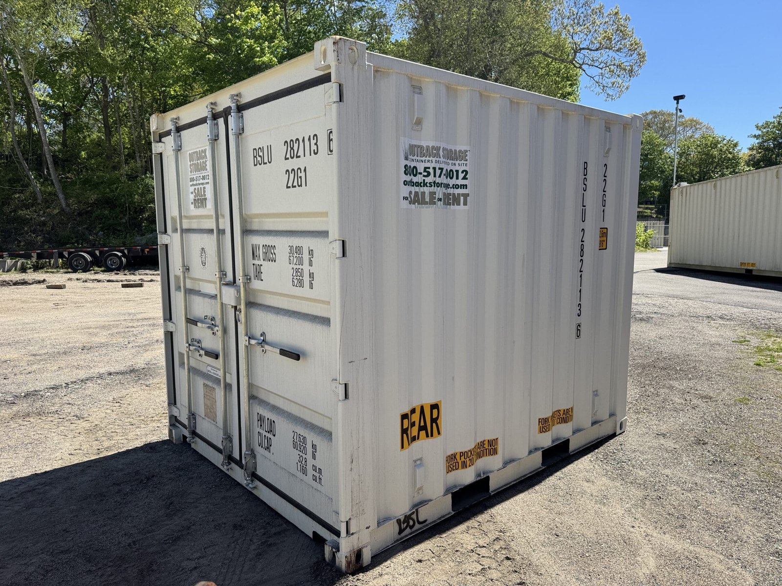 10ft New Shipping / Storage Container - Wind & Watertight - White - Unit BSLU282113-6 - Image 8
