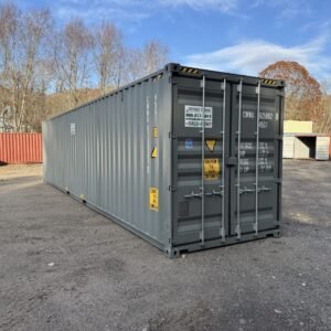40ft New High Cube Shipping Container  -  Wind & Watertight  -  Gray  -  Unit CWWU625902-0