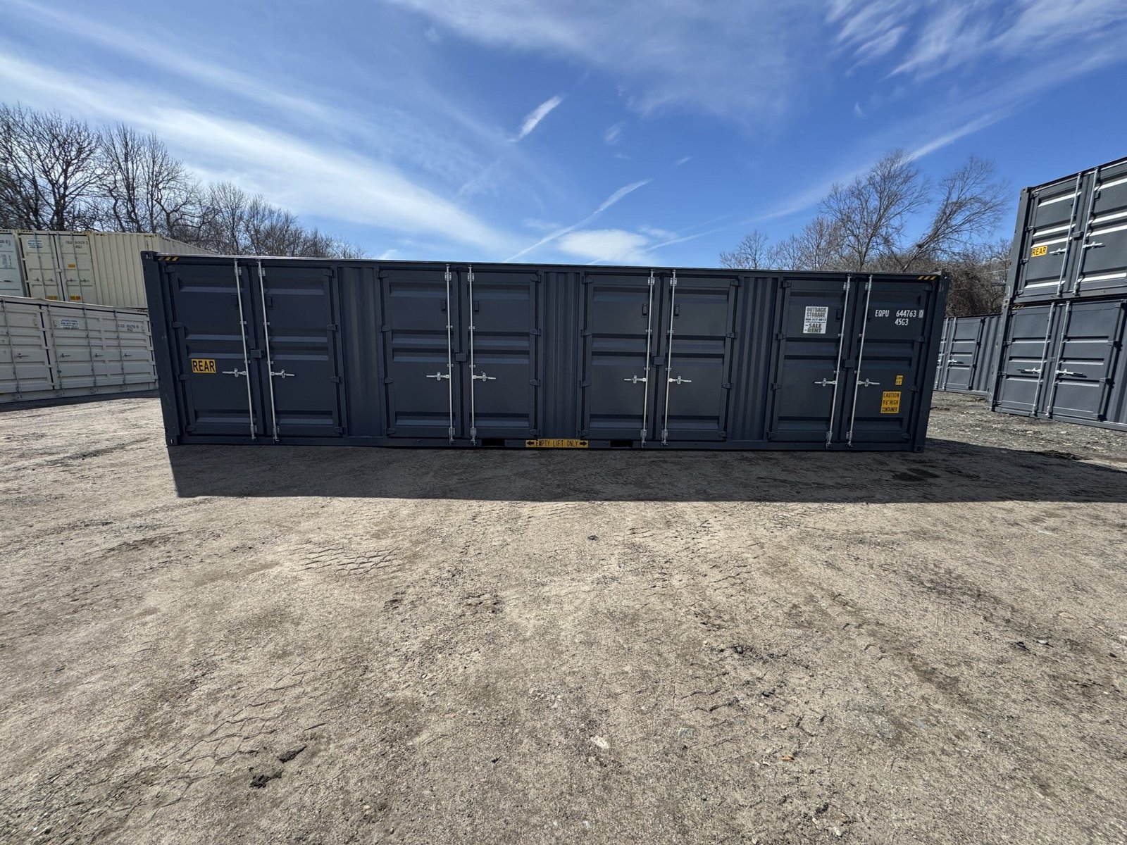 40ft New High Cube Shipping Container - Wind & Watertight - Dk Gray - Unit EPQU644763-0 - Image 9
