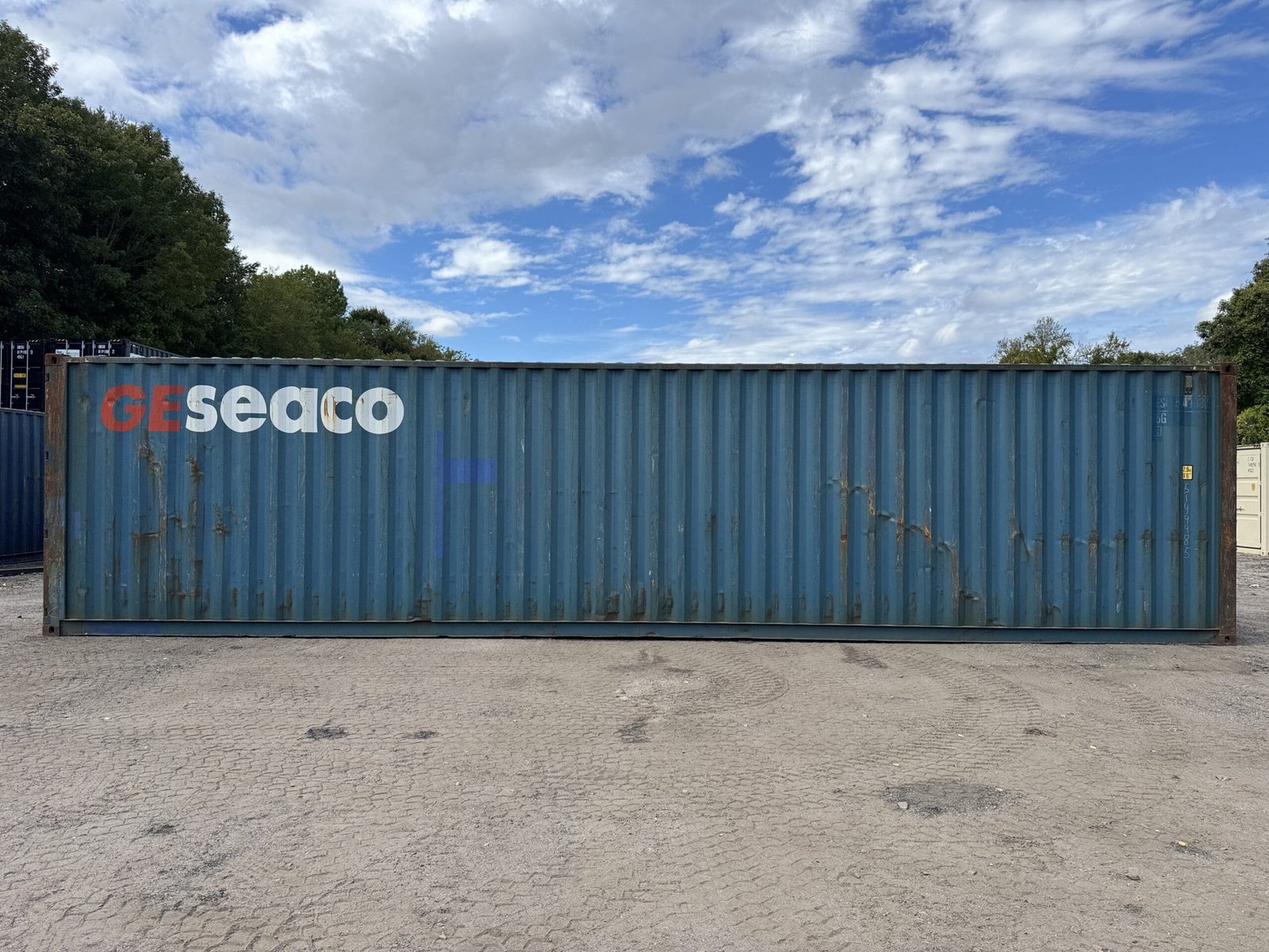40ft Used High Cube Shipping Container - Wind & Watertight - Blue - Unit GESU514998-5 - Image 7
