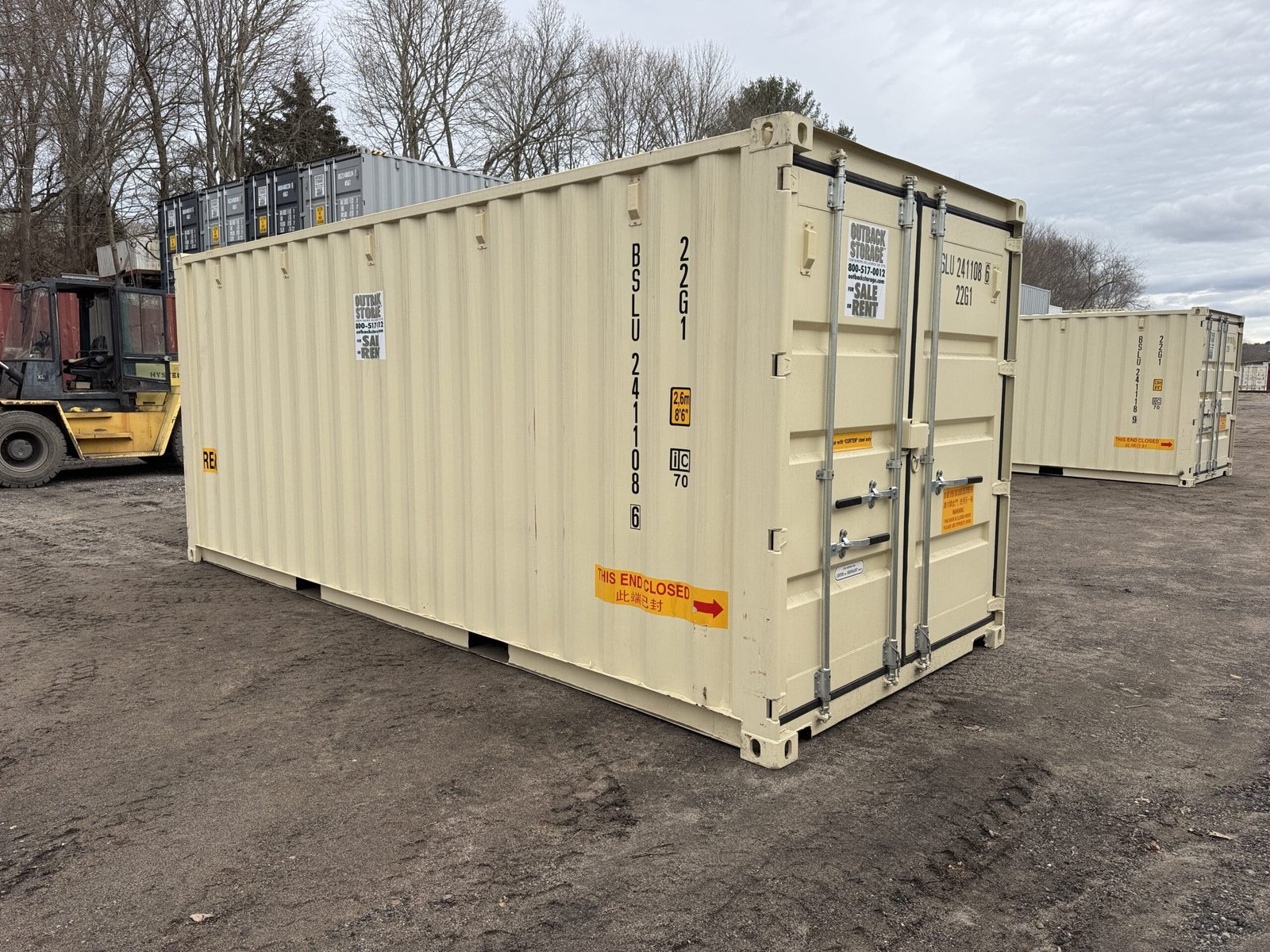 20ft New Shipping Container - Wind & Watertight - Beige - Unit BSLU241108-6 - Image 9
