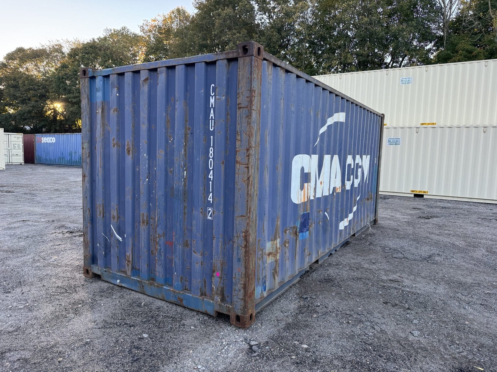 20ft Used Shipping Container - Wind & Watertight - Blue - Unit CMAU180414-2 - Image 11